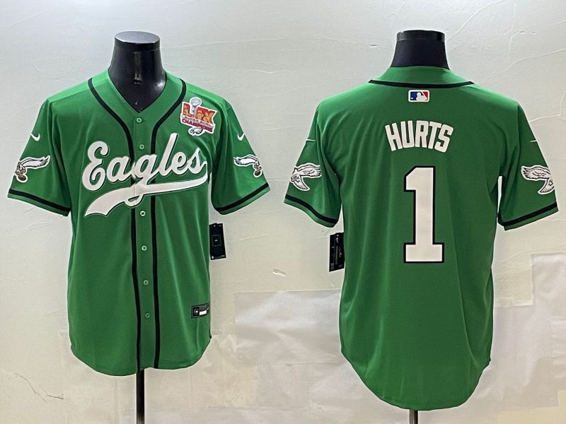 Men Philadelphia Eagles #1 Hurts Green three generations Jointly Name 2025 Nike Limited NFL Jersey style 8